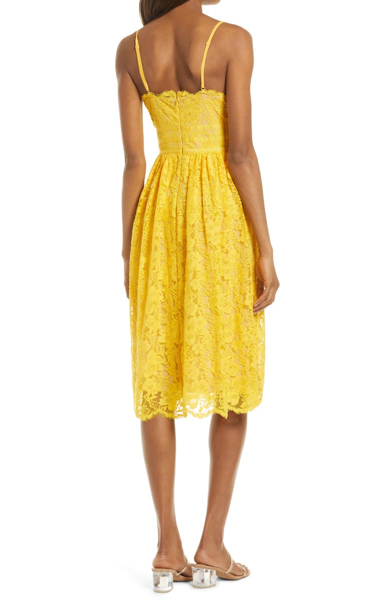 Lulus Treasure Me Embroidered Lace Fit & Flare Dress, Alternate, color,