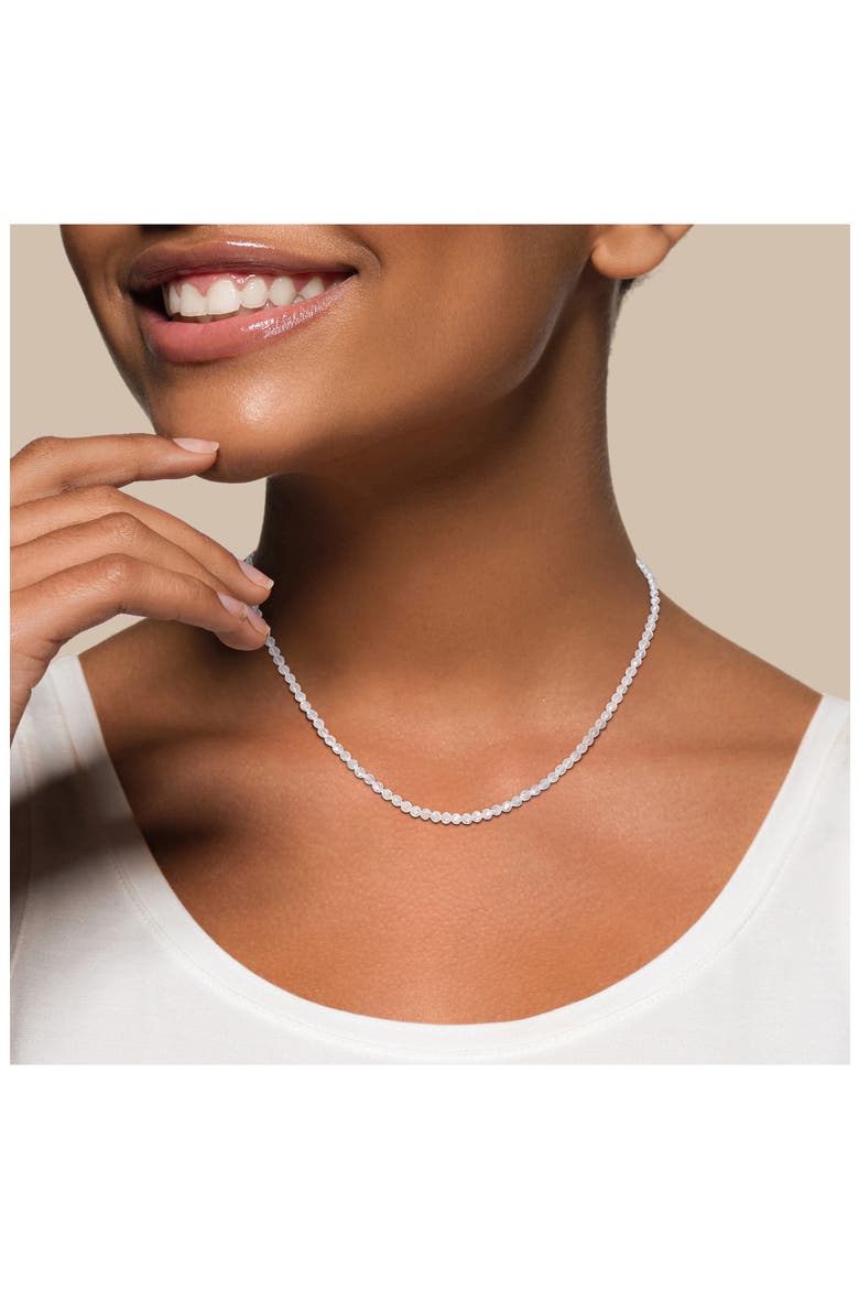 Beaded White Topaz Hoop Earrings, Bracelet & Necklace Set, Alternate, color, SILVER