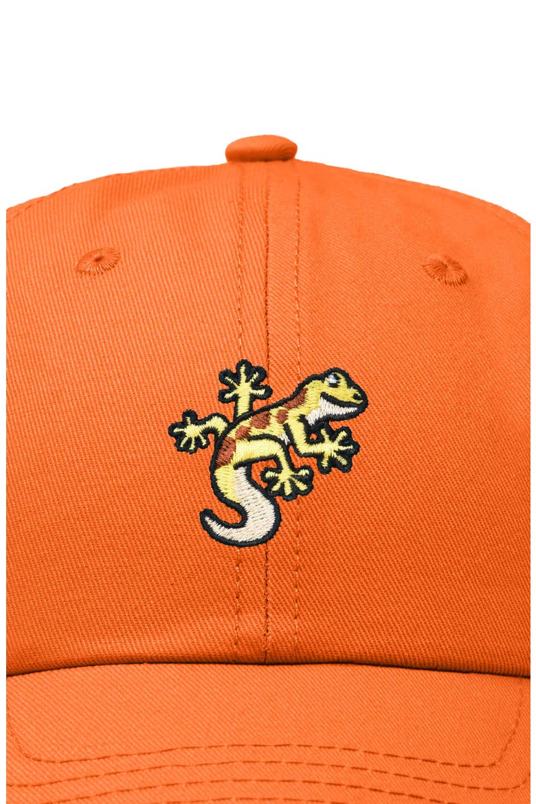 Gecko Embroidered Casual Cap, Alternate, color, Orange