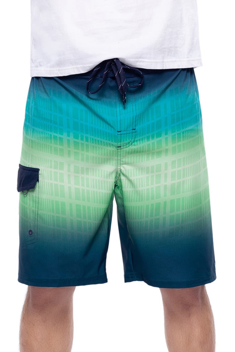 Quick-Dry Swim Trunks with Elastic Waist, Alternate, color, Green vapor