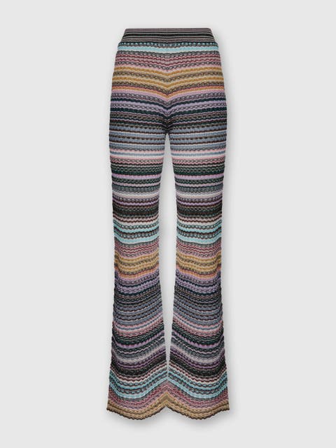Straight Long Pants With Stripes