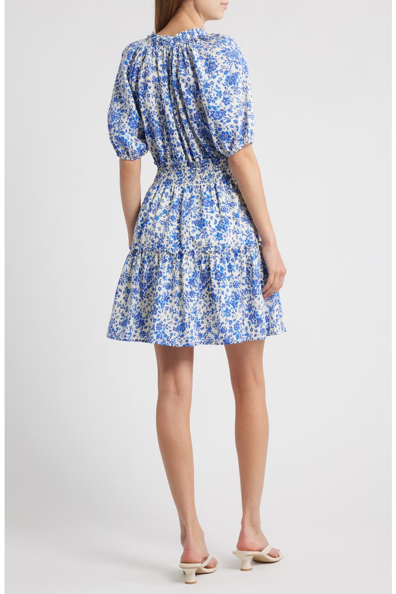 Fiorella Floral Smocked Dress, Alternate, color, BLUE MARGUERITE