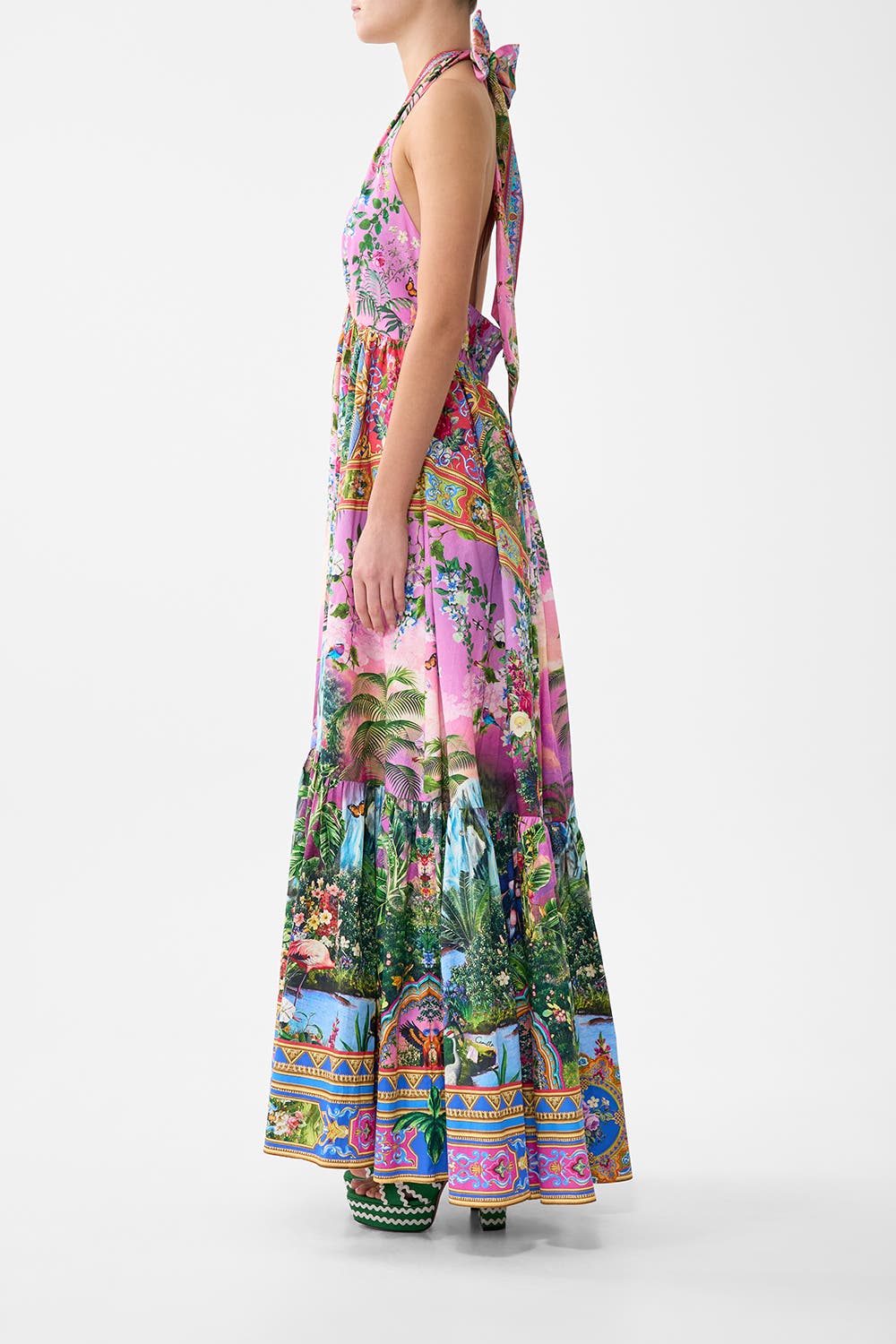 Ruffle Hem Halter Dress - image 2