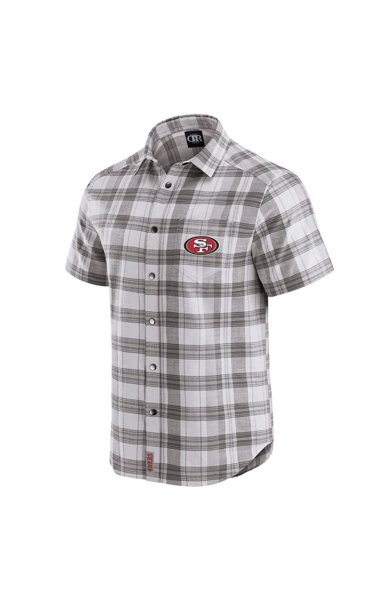 Darius Rucker Collection by Fanatics Men's Darius Rucker Collection by Fanatics Gray San Francisco 49ers Team Plaid Short Sleeve Full-Snap Shirt, Alternate, color, Gray