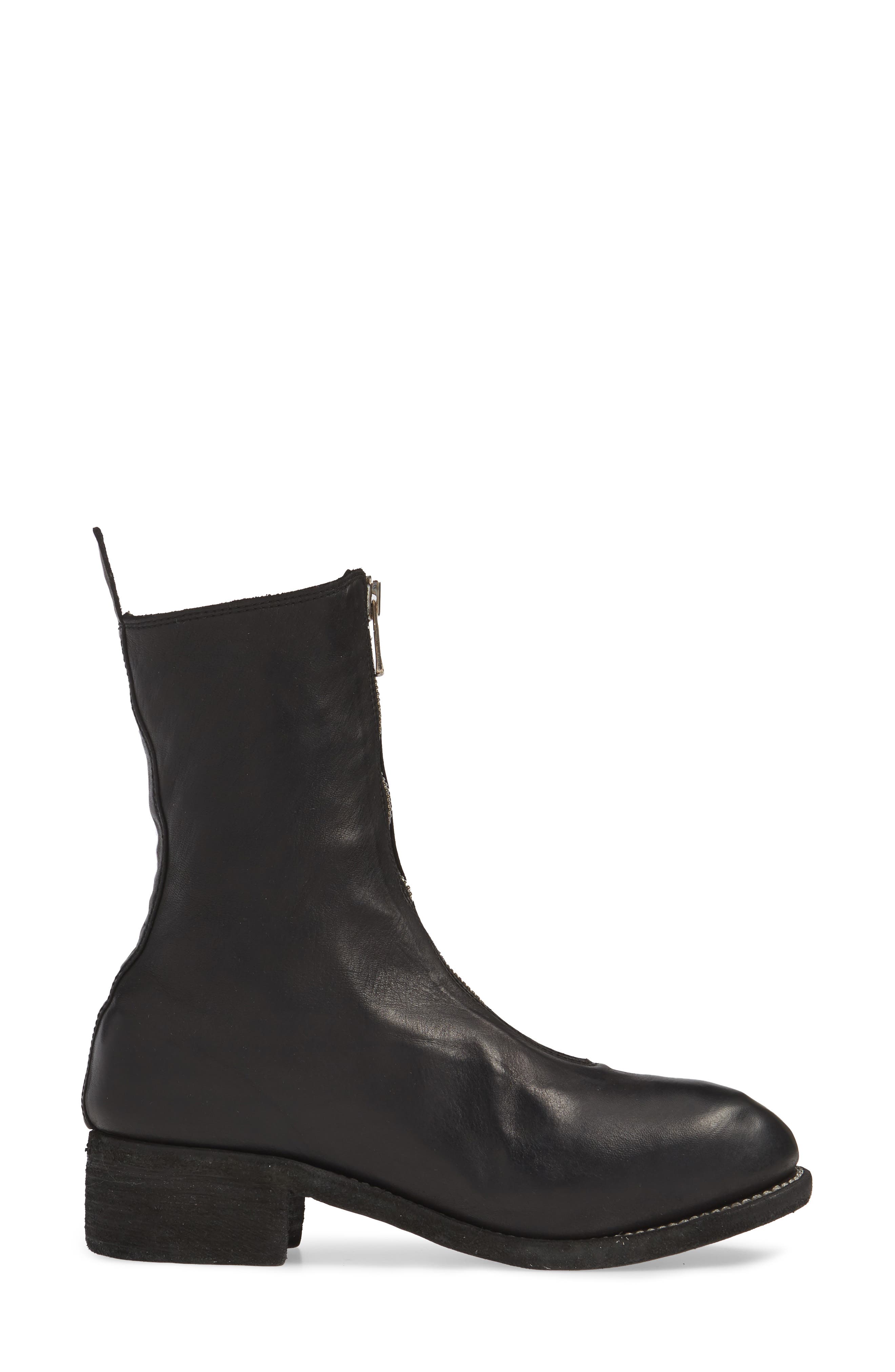 Front Zip Boot, Alternate, color, BLACK