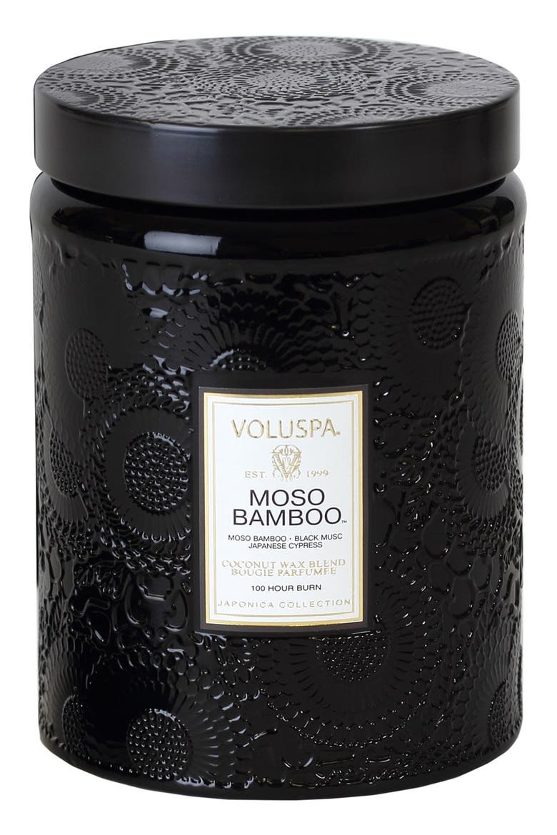 'Japonica - Moso Bamboo' Large Embossed Jar Candle, Main, color, NO COLOR