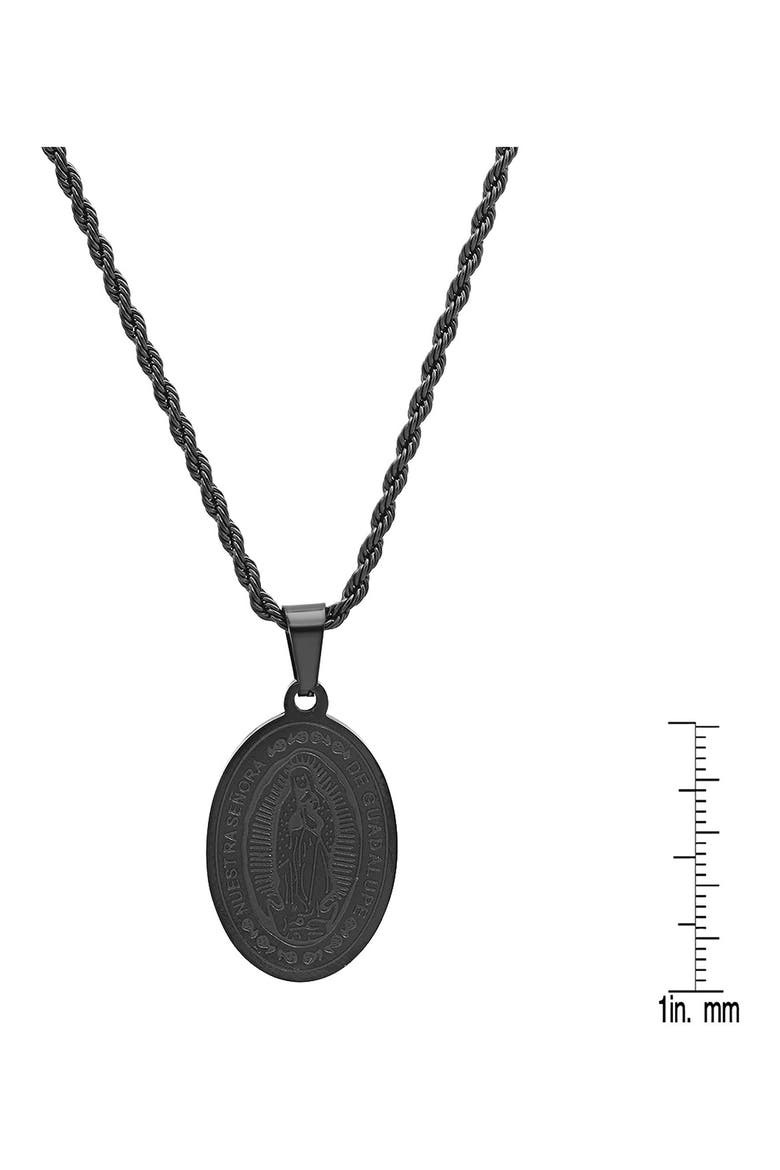 Men's Nuestra Señora de Guadalupe Pendant Necklace, Alternate, color, BLACK