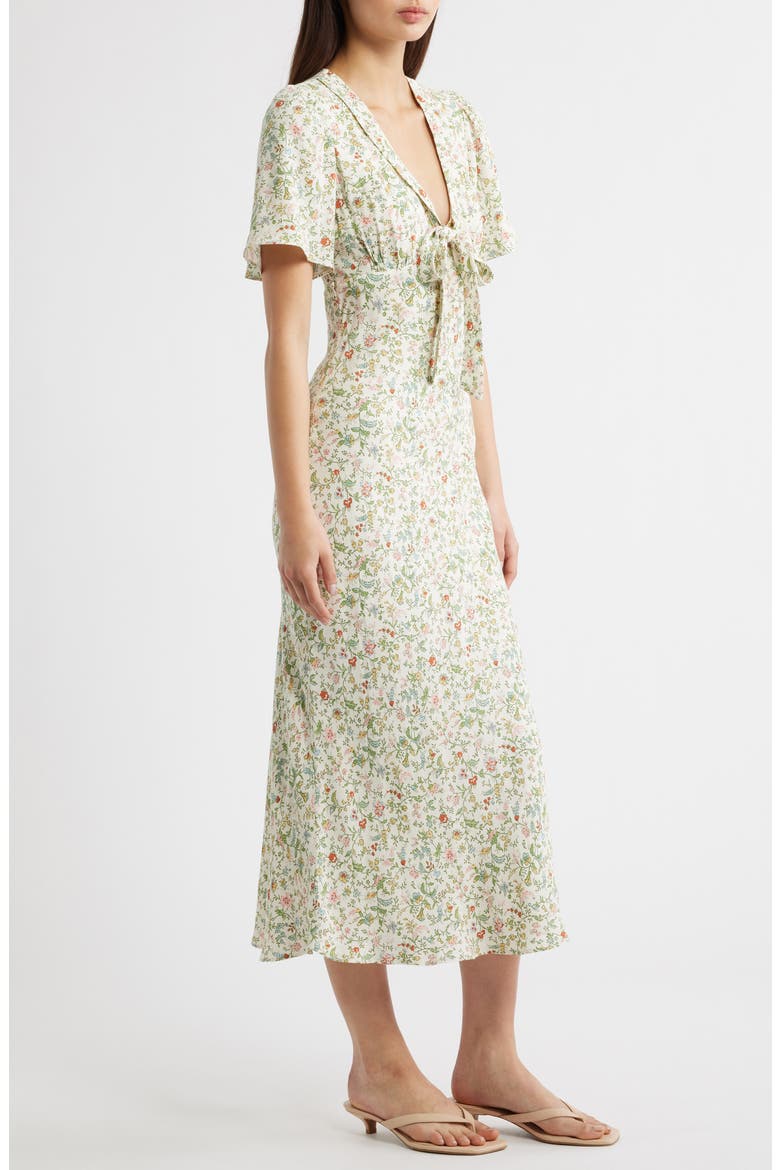 Tyra Floral Short Sleeve Midi Dress, Alternate, color, GARDENER