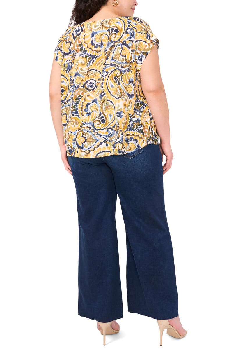 Vince Camuto Swirl V-Neck Drop Shoulder Top, Alternate, color, 