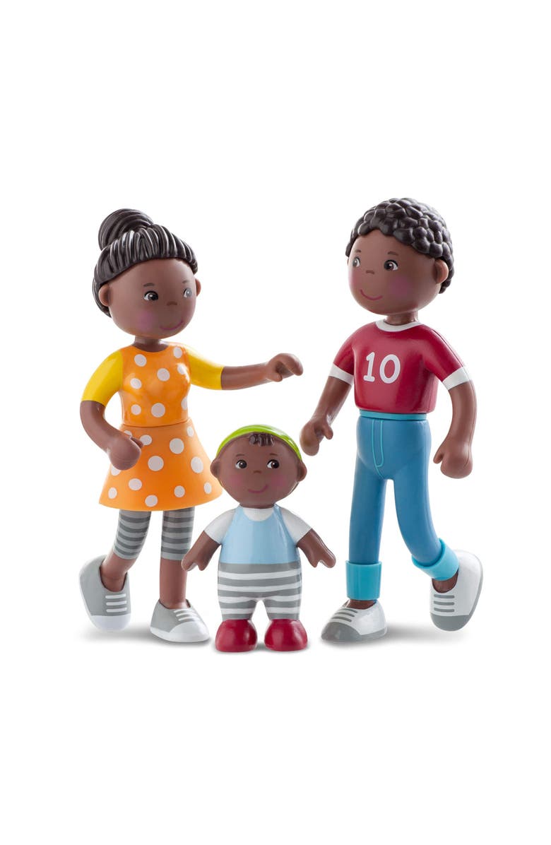 HABA Little Friends Family Time - Mom, Dad and Baby Dollhouse Toy Figures, Main, color, Multi