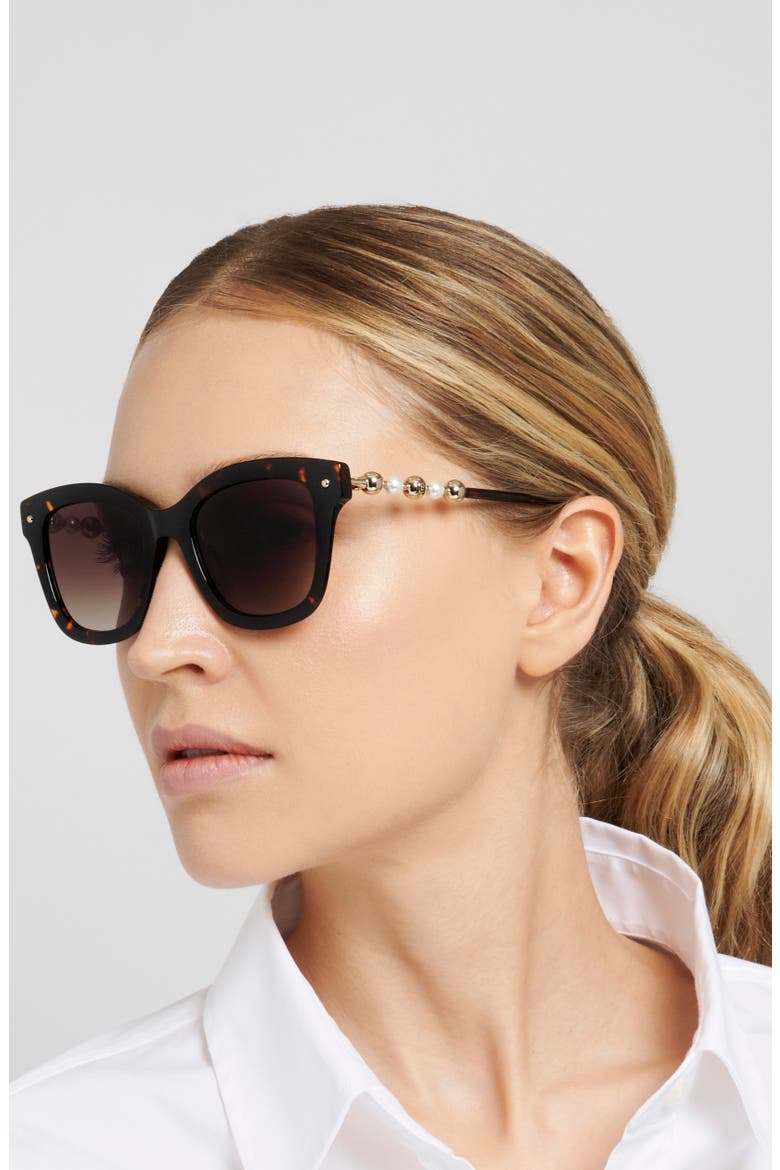 HER 0407/G/S 51mm Gradient Rectangular Sunglasses, Alternate, color, HAVANA/ BROWN SF