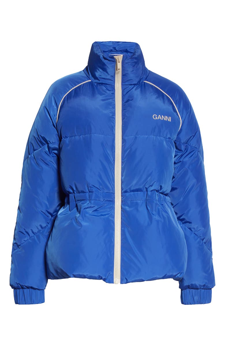 Ganni Funnel Neck Recycled Polyester Puffer Jacket, Alternate, color, 