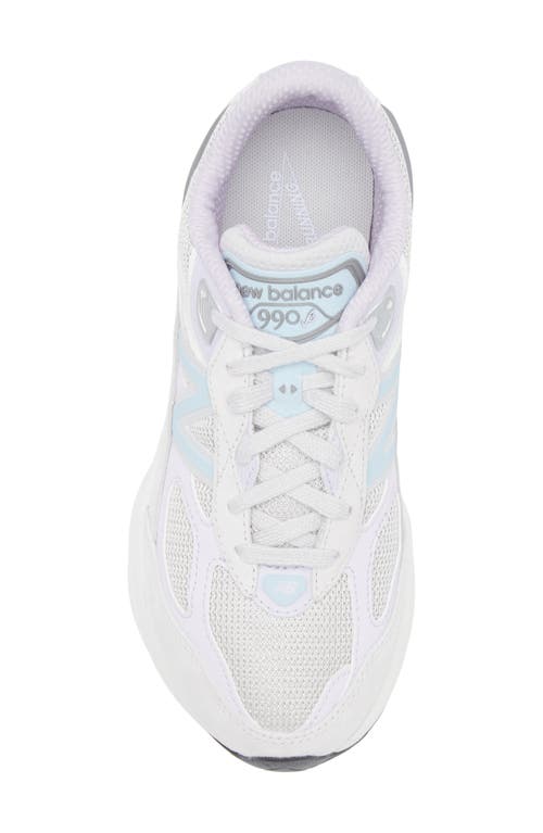 New Balance Kids' 990v6 Sneaker In Grey Matter/bright Lavender