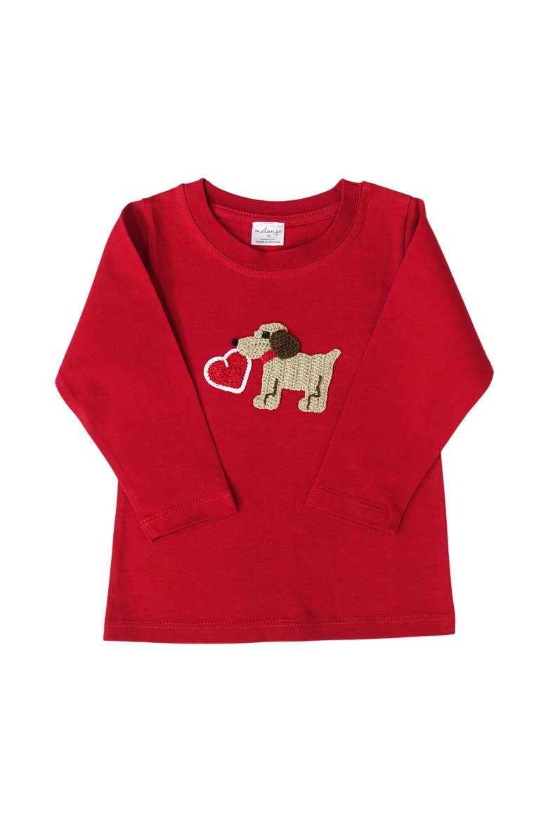 Red Valentine Puppy Tee, Main, color, Red