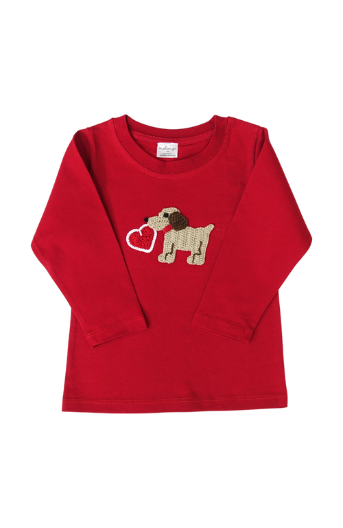 Melange Collection Red Valentine Puppy Tee 