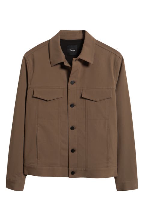 River Cotton Blend Twill Trucker Jacket