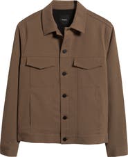 Theory River Cotton Blend Twill Trucker Jacket