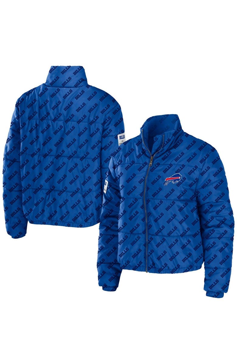 WEAR by Erin Andrews Women's WEAR by Erin Andrews Royal Buffalo Bills Puffer Full-Zip Cropped Jacket, Main, color, 