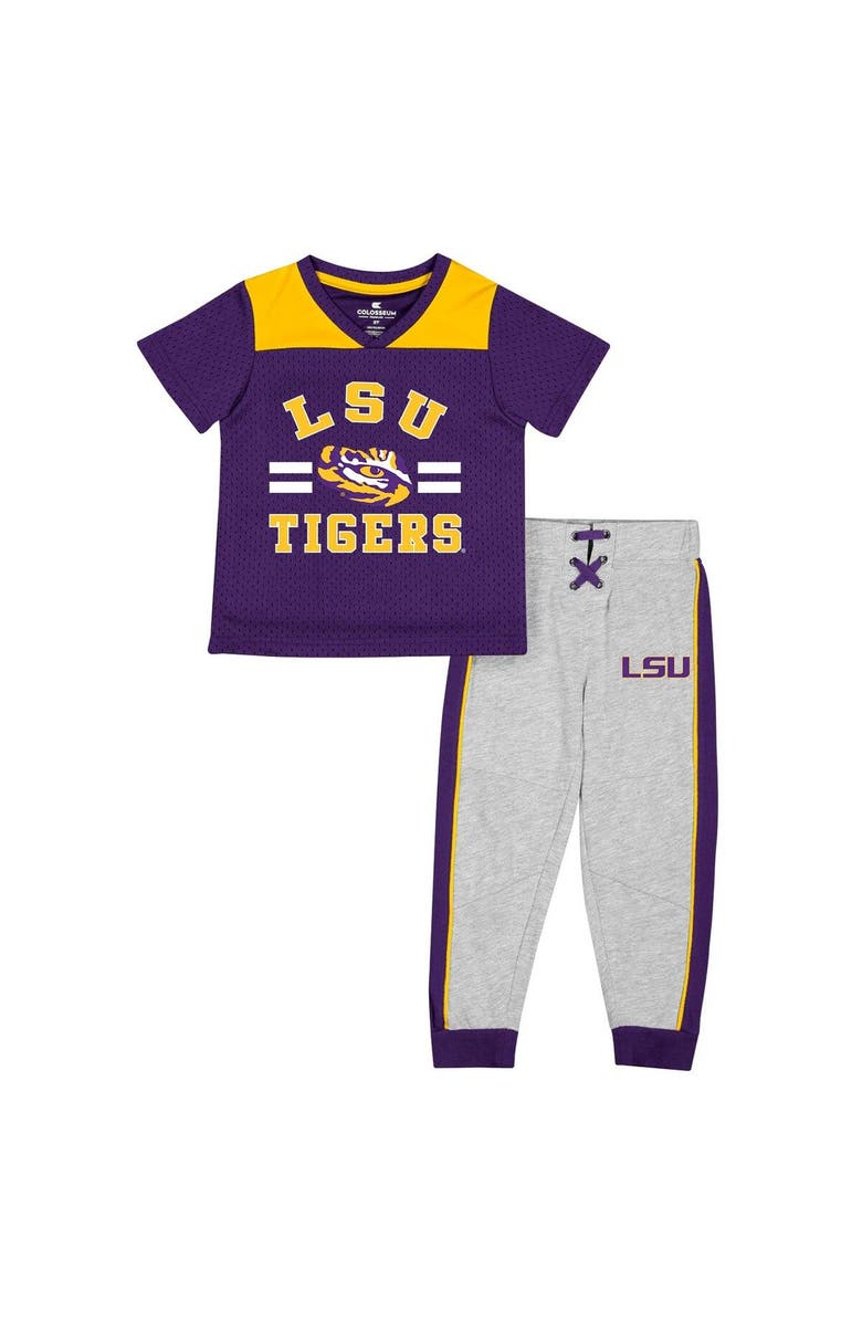 COLOSSEUM Toddler Colosseum Purple/Heather Gray LSU Tigers Ka-Boot-It Jersey & Pants Set, Main, color, Purple