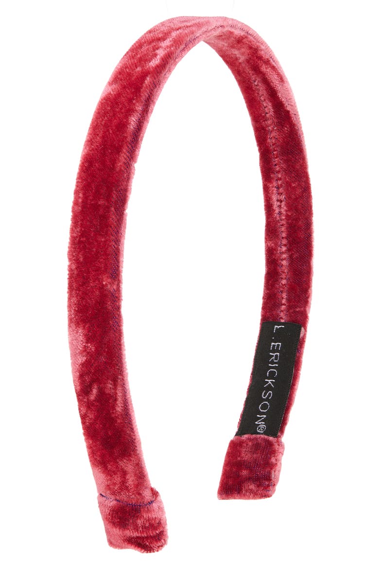 Lorelai Velvet Headband, Main, color, VELVET ROSE