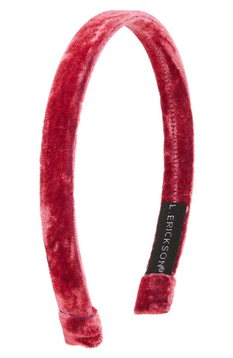 L. Erickson Lorelai Velvet Headband, Main, color, Velvet Rose