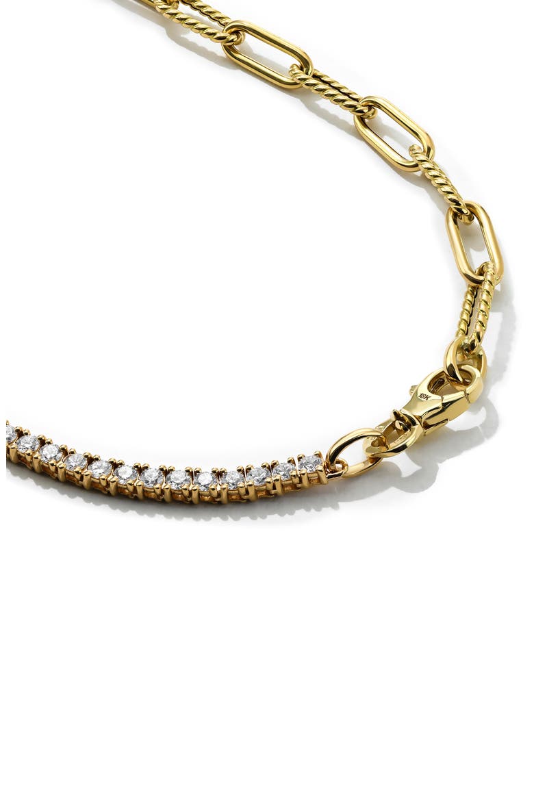 Half & Half Diamond & Chunky Link Necklace, Alternate, color, DIAMOND