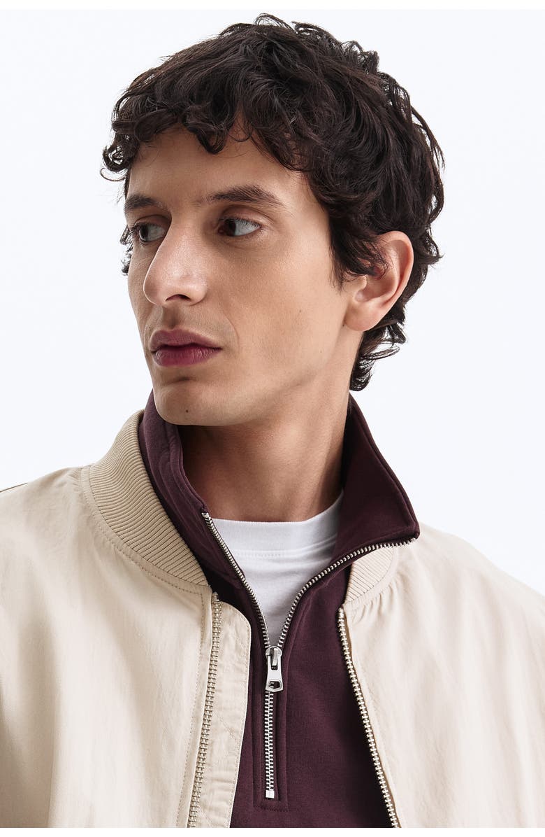 H&M Bomber Jacket, Alternate, color, Light Beige