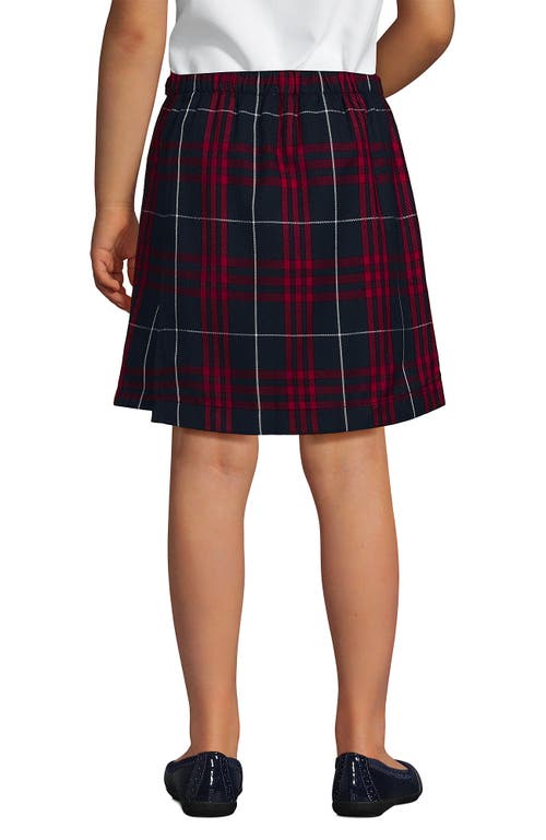 Lands' End School Uniform Girls Plaid A Line Tab Skort Top Of Knee In Multi