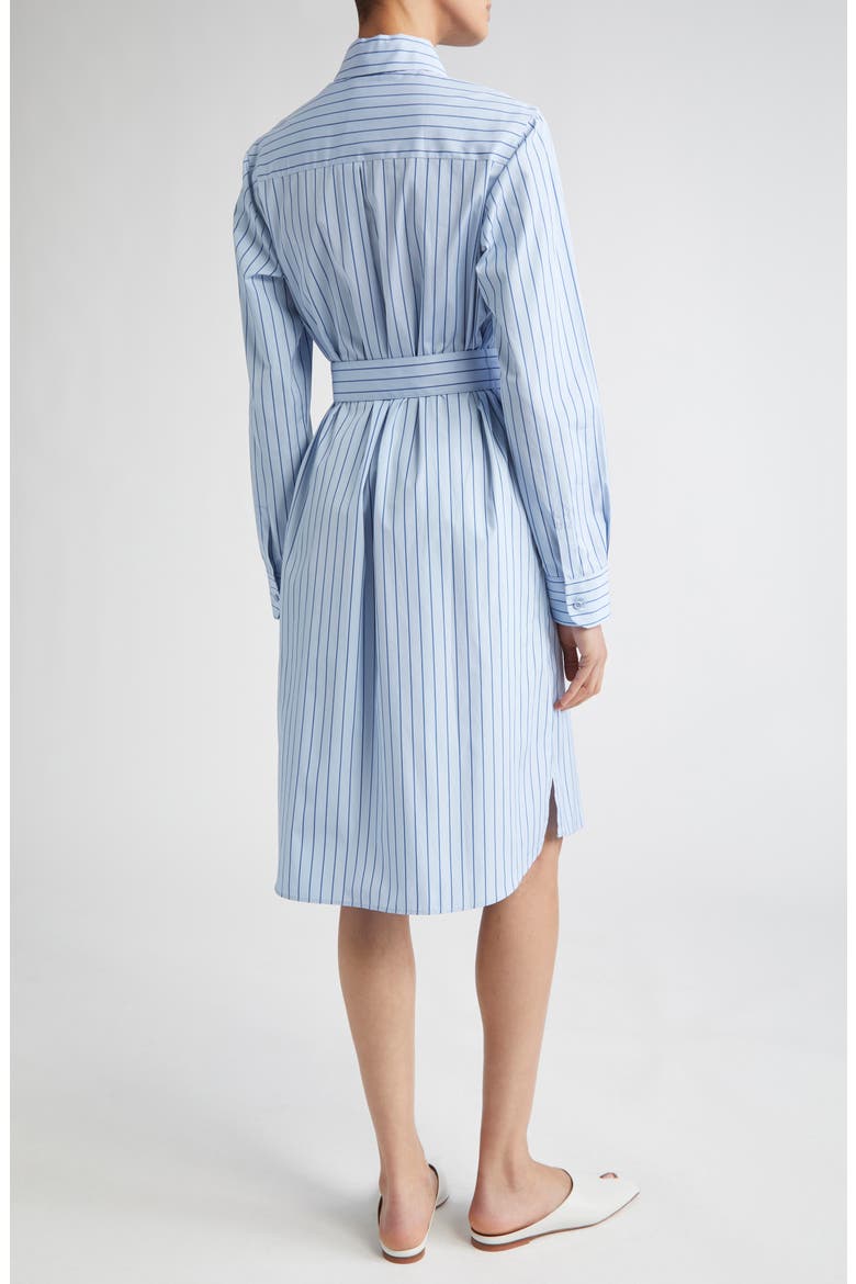 Stripe Long Sleeve Cotton Poplin Shirtdress, Alternate, color, SKY-MEDIUM BLUE