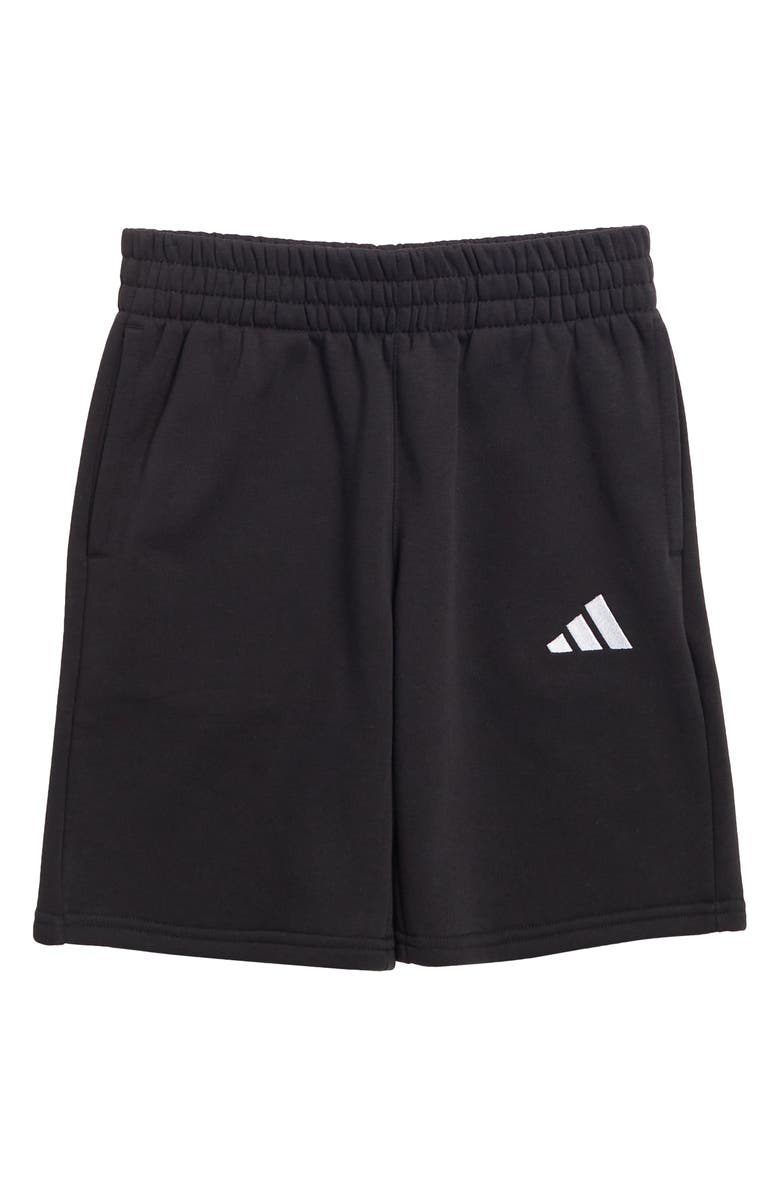 adidas Kids' 3-Bar Logo Fleece Shorts, Main, color, Black