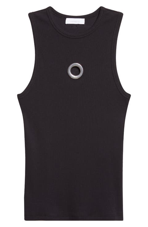 Grommet Detail Jersey Tank