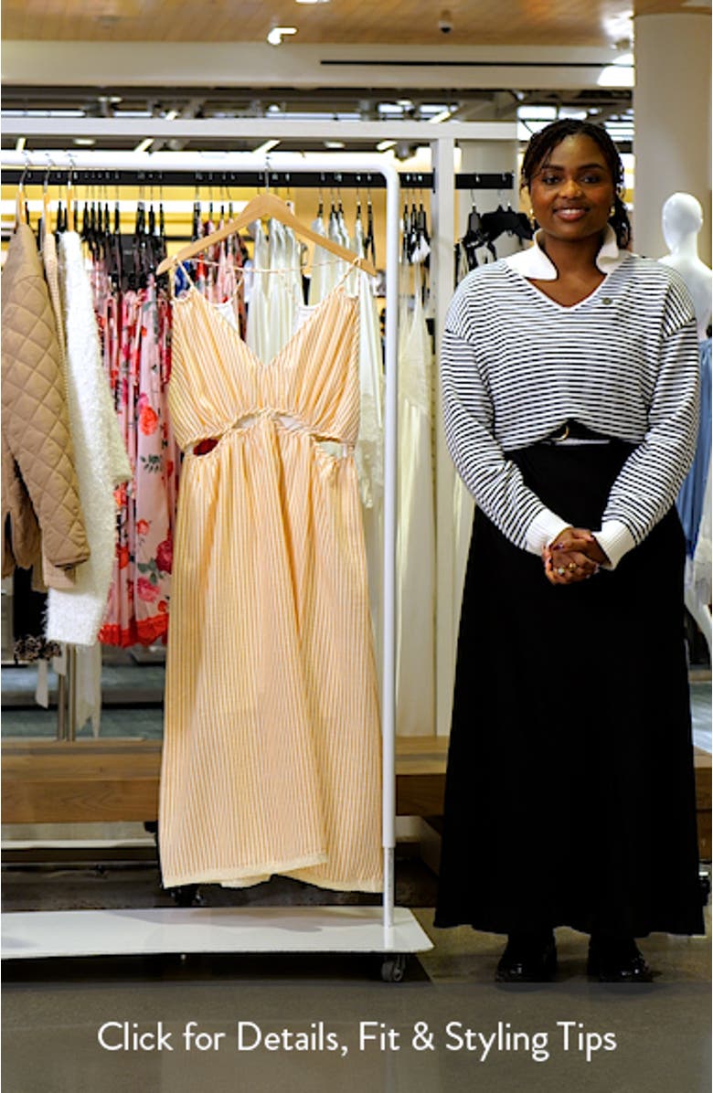 Cutout Stripe Midi Dress, sales video thumbnail