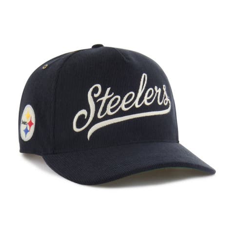 Men's '47  Black Pittsburgh Steelers Golden Age Corduroy Hitch Adjustable Hat