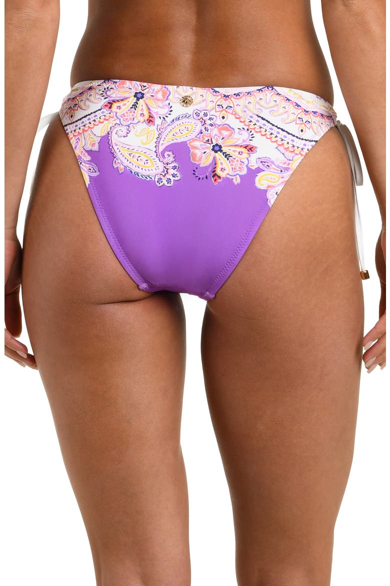 Lilac Cascade Loop Side Tie Bikini Bottoms, Alternate, color, PURPLE MULTI