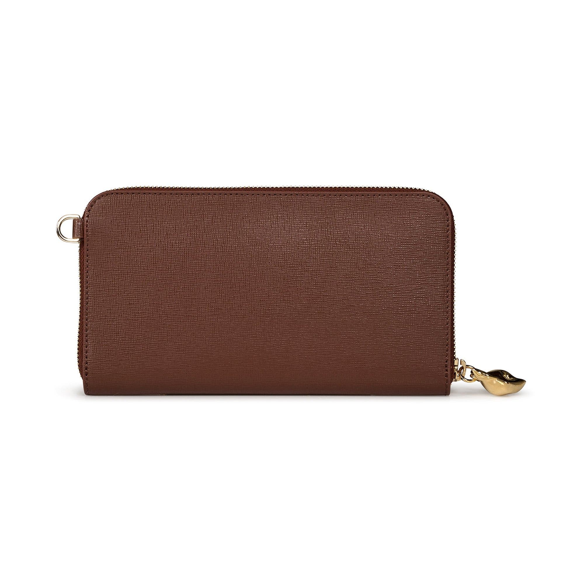Paris Wallet, Alternate, color, Brown with Gold Wristlet