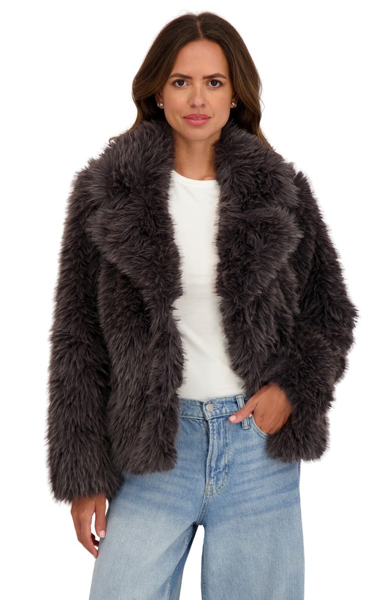 Sebby Faux Fur Blazer, Alternate, color, Grey