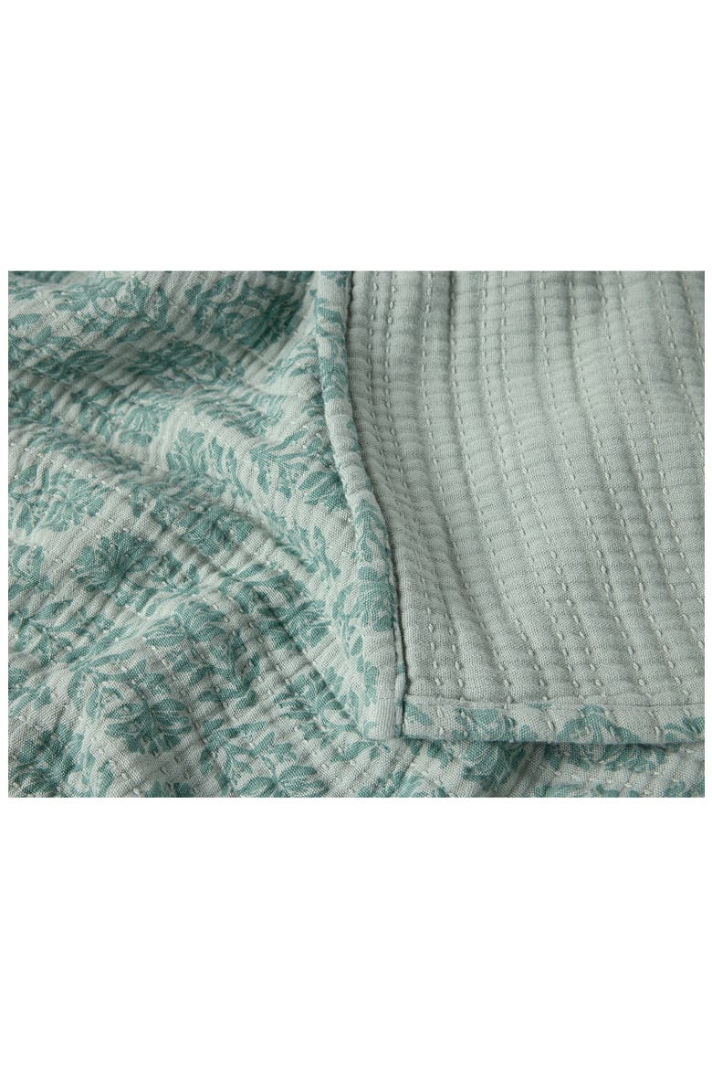 Mirada Organic Cotton Matelassé Blanket, Alternate, color, THYME CHRYSANTHEMUM