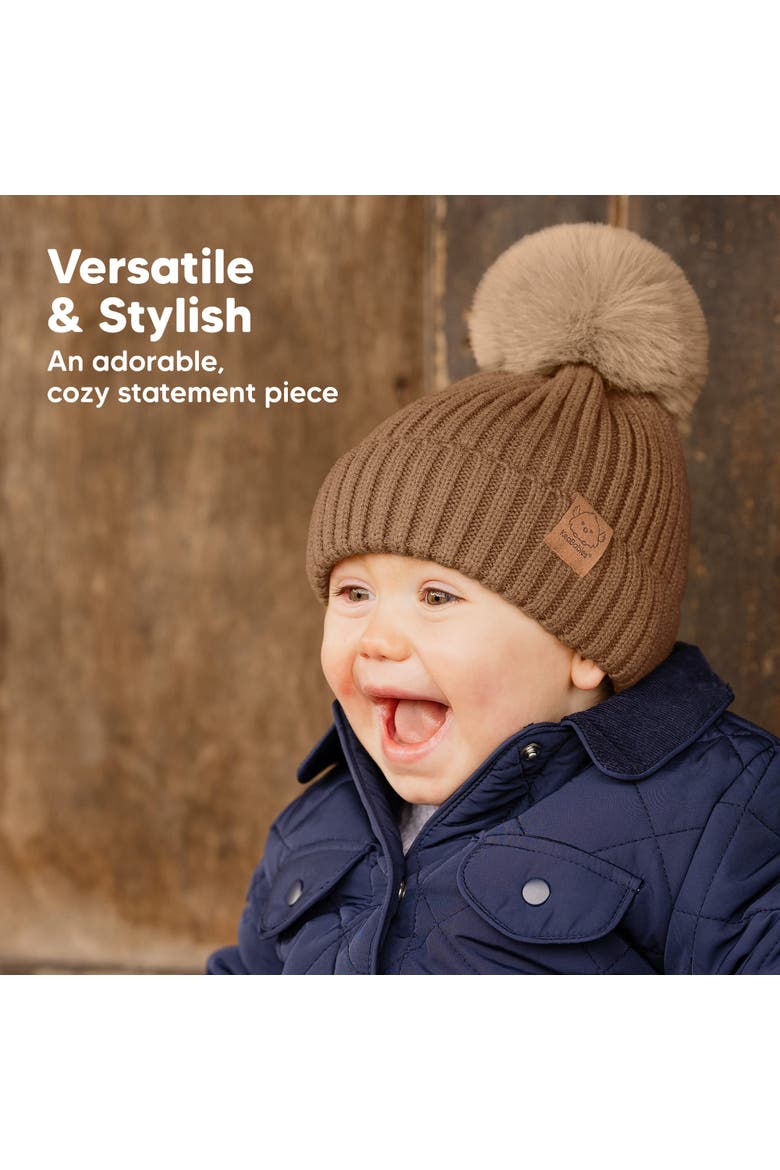 2-Pack Pom Knitted Beanie, Alternate, color, Dune