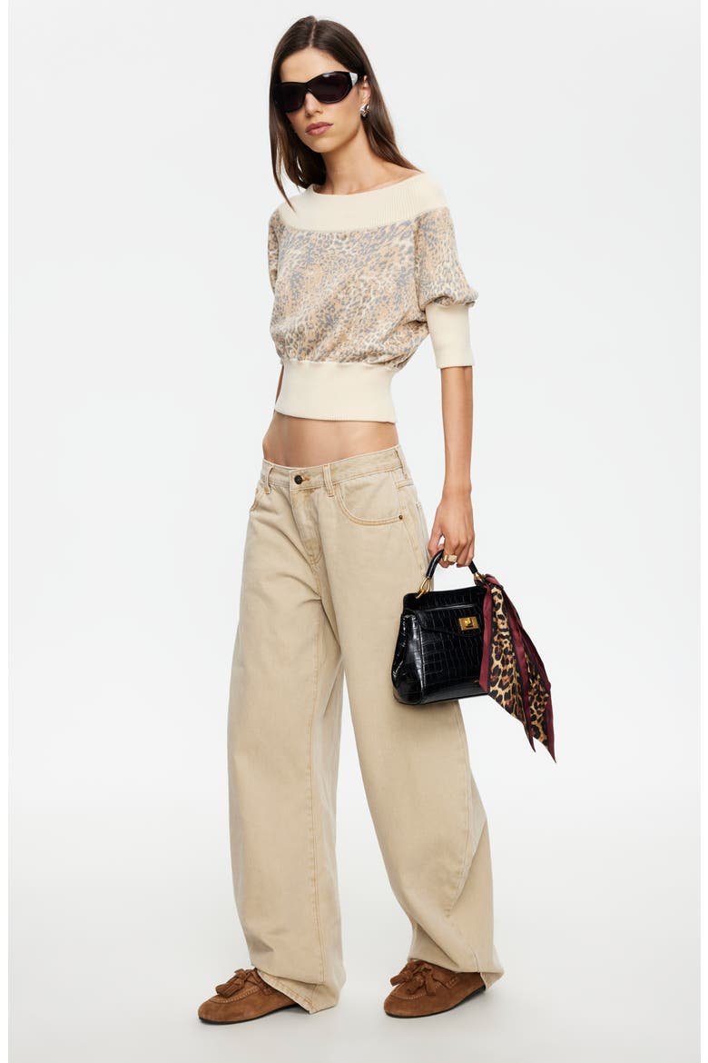 Adriana Off the Shoulder Sweater, Alternate, color, LEOPARD