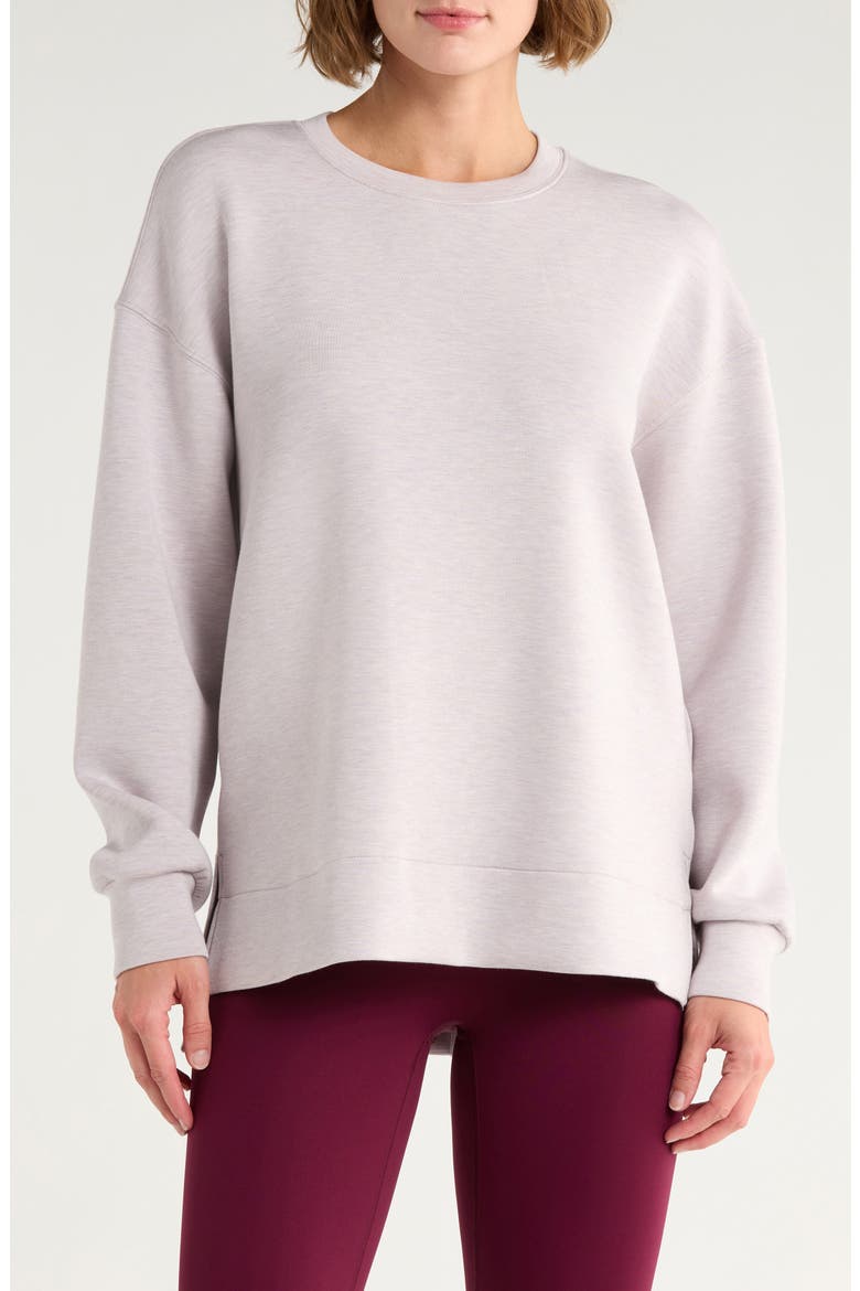 Air Essentials Brushed Crewneck Top, Main, color, LUNA HEATHER