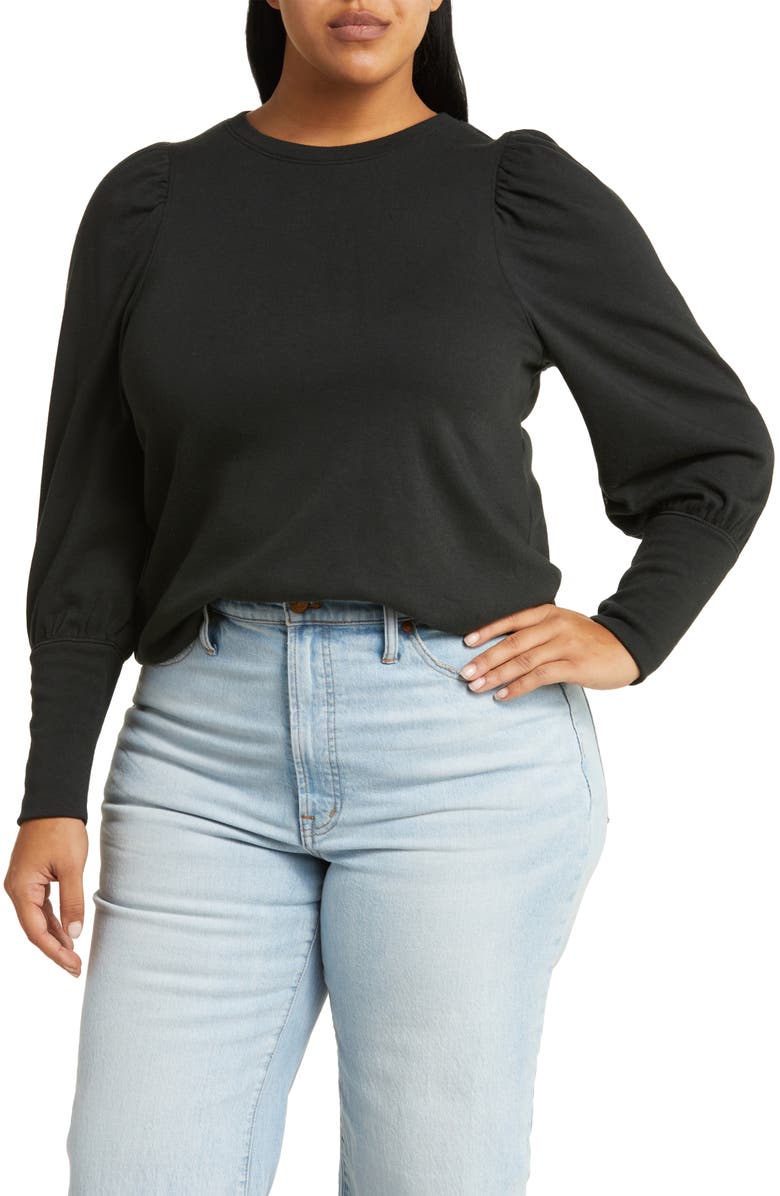 Madewell Brushed Puff Shoulder Top, Main, color, 