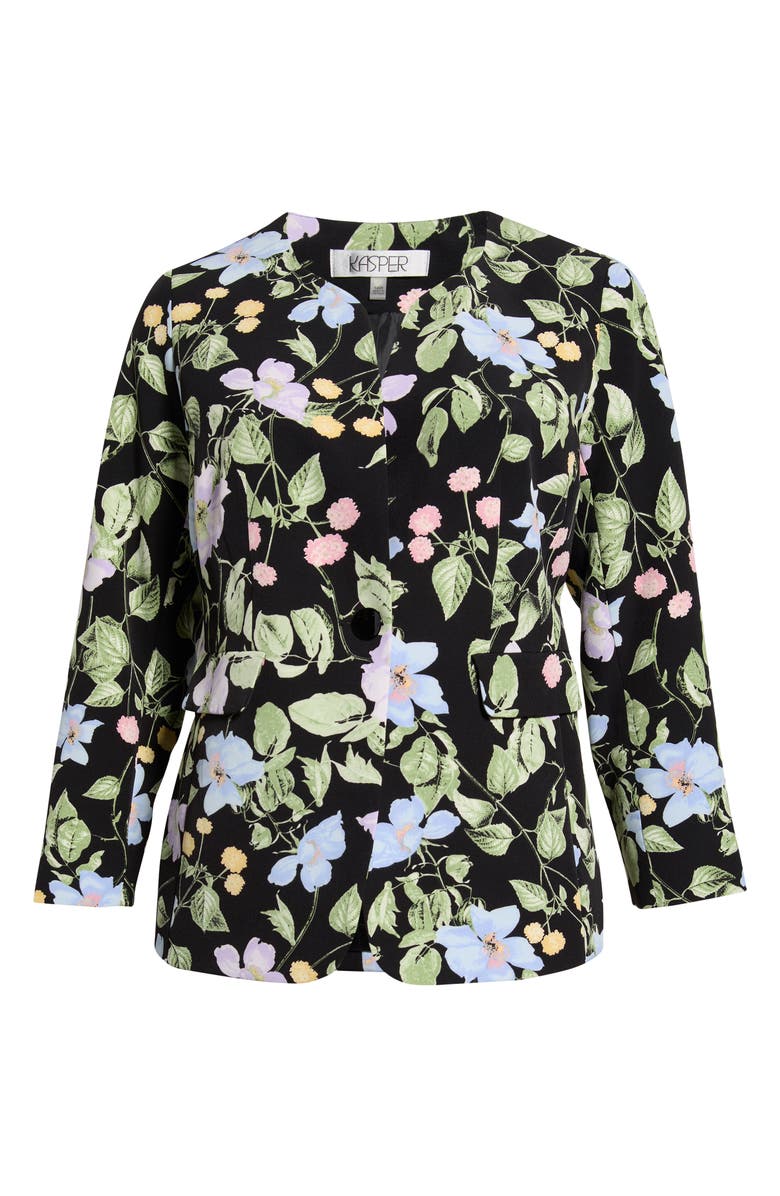 KASPER Floral Print One-Button Jacket, Main, color,