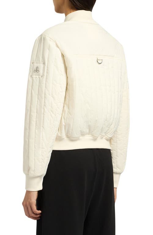 Moose Knuckles Fairhaven Quilted Ripstop Bomber Jacket In Plaster