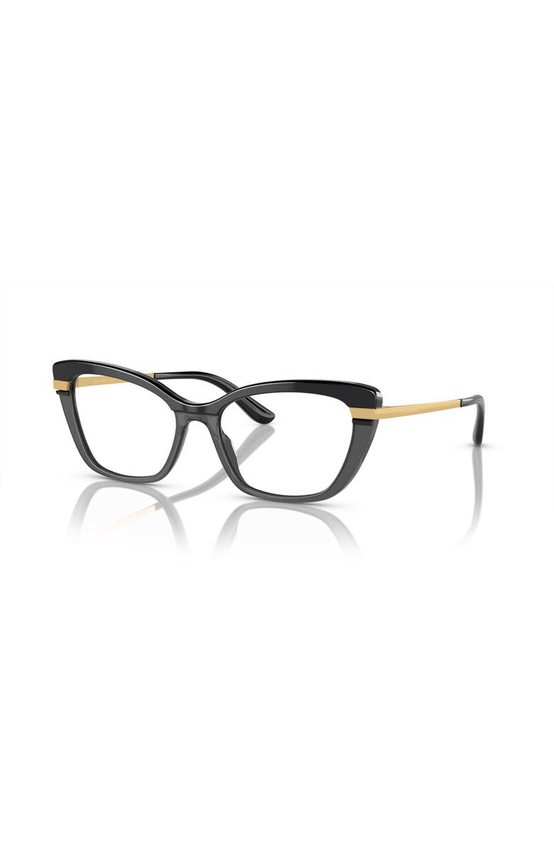 Dolce&Gabbana 54mm Cat Eye optical glasses, Main, color, Black