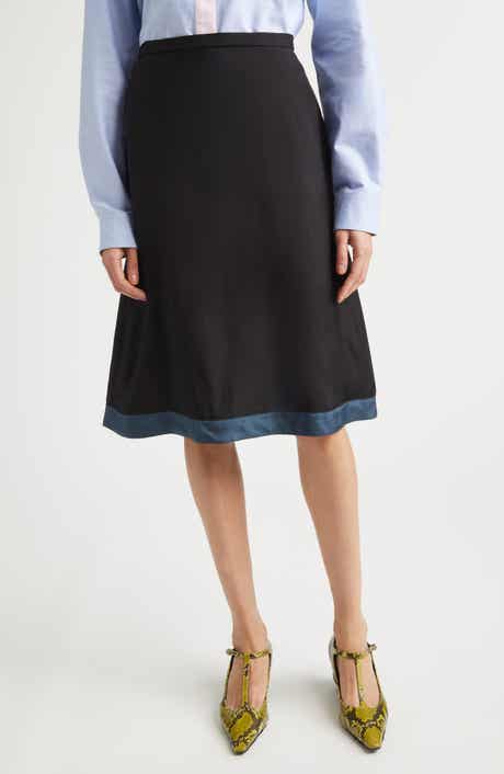 Contrast Hem A-Line Skirt