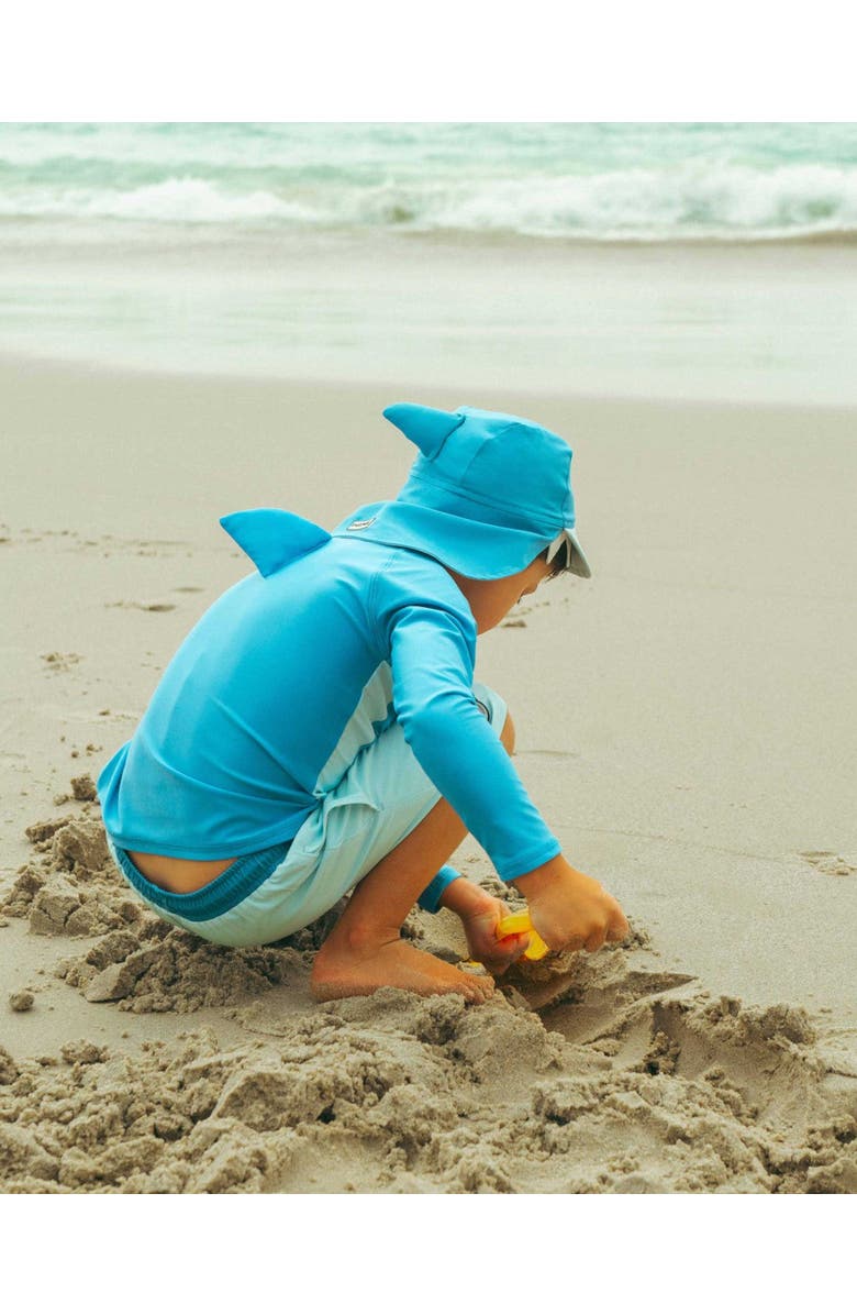 Roarsome Quarter Zip Long Sleeve Rash Guard Little Kids & Big Kids, Alternate, color, Medium Blue