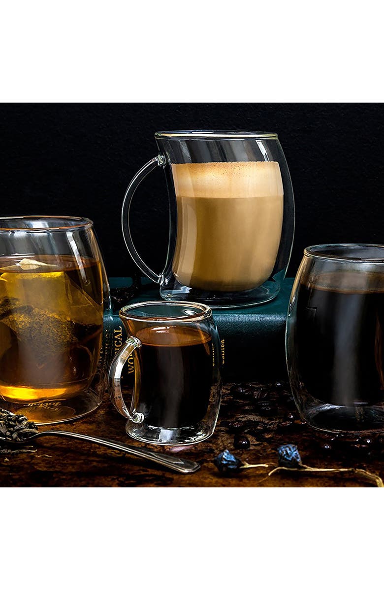 JoyJolt Caleo Double Wall Latte Glass - Set of 2, Alternate, color, Clear