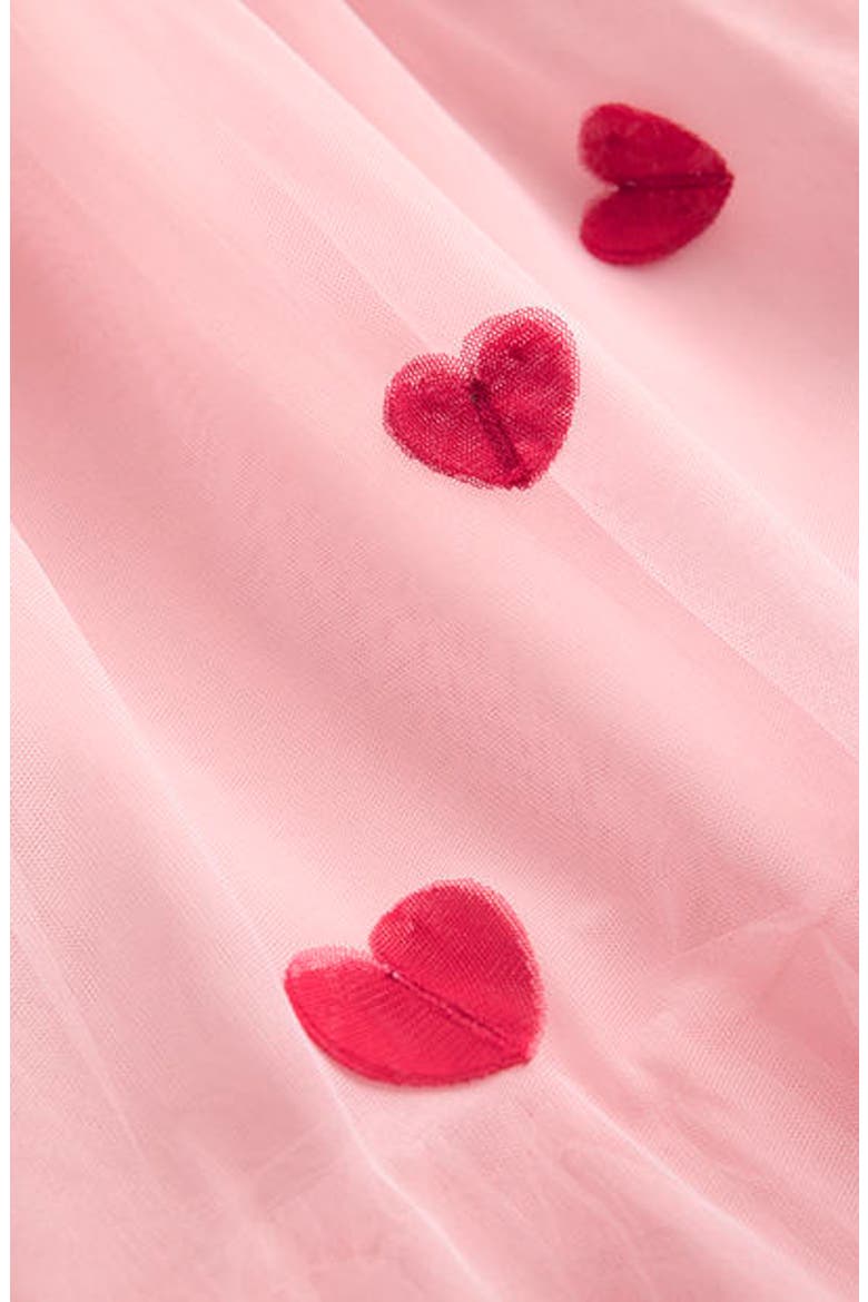 Kids' Embroidered Tulle Dress, Alternate, color, CHALK PINK HEARTS