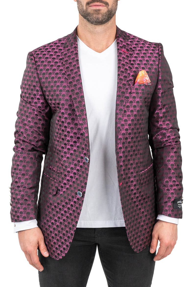 Skullrepeat Pink Jacquard Blazer, Main, color, PINK