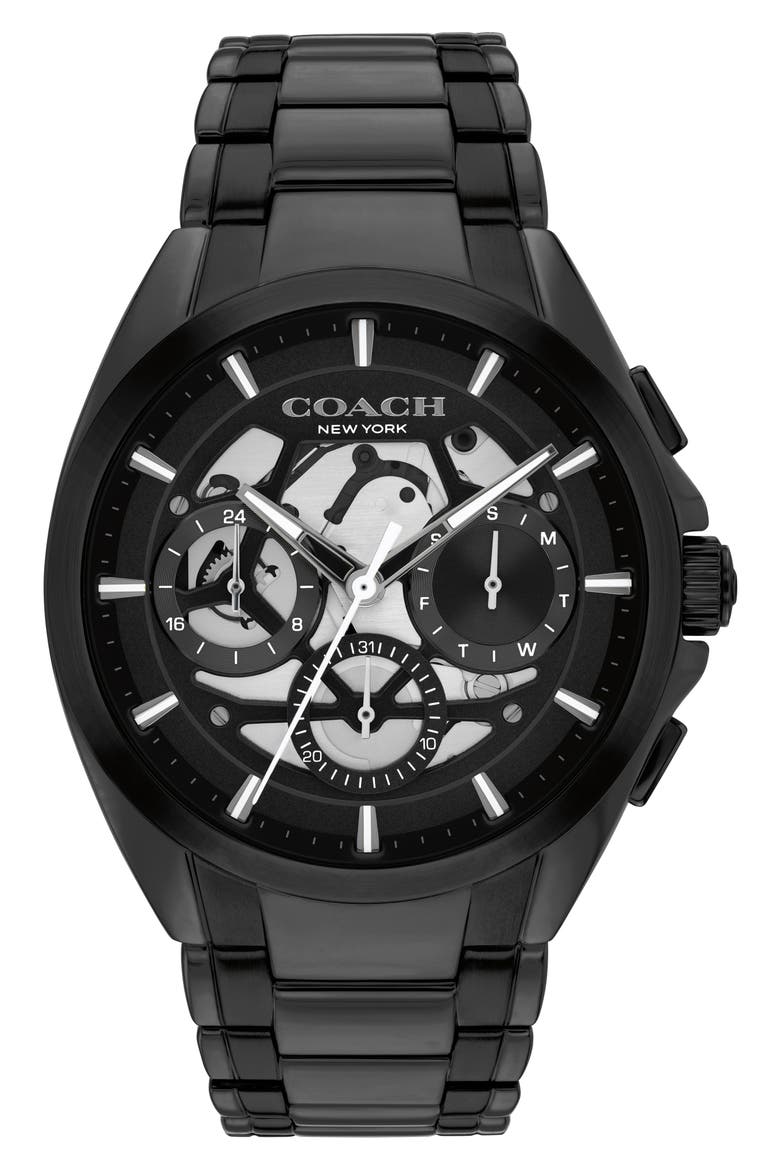 Jackson Bracelet Chronograph Watch, 41.5mm, Main, color, BLACK